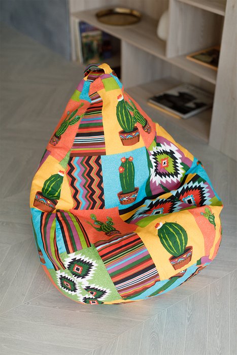Кресло-мешок Кактус L оранжевого цвета - лучшие Бескаркасная мебель в INMYROOM