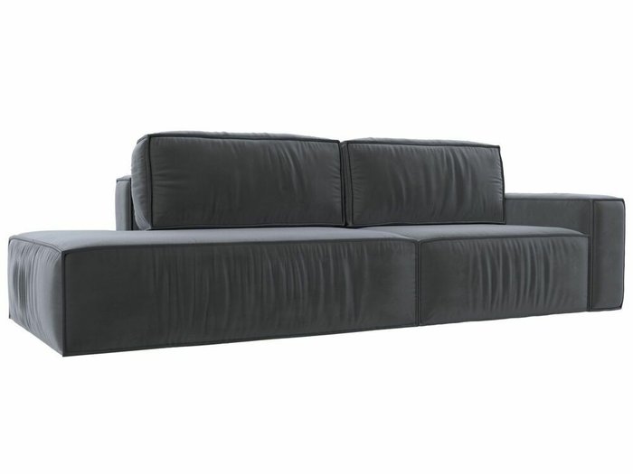 Прямой диван-кровать Прага модерн серого цвета подлокотник справа