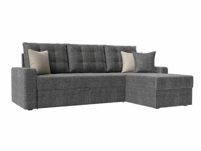 Угловой диван-кровать Ливерпуль серого цвета правый угол