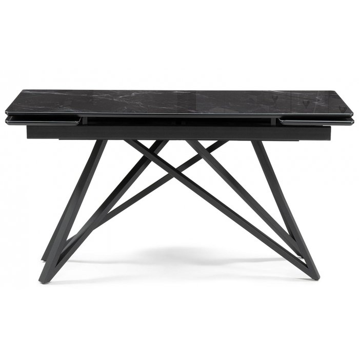 Раздвижной обеденный стол Вилсон 80х140 черного цвета - купить Обеденные столы по цене 46560
