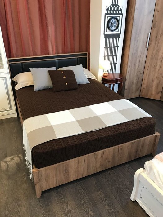 Кровать Nature с ортопедическим основанием 160х200 черно-коричневого цвета - лучшие Кровати для спальни в INMYROOM