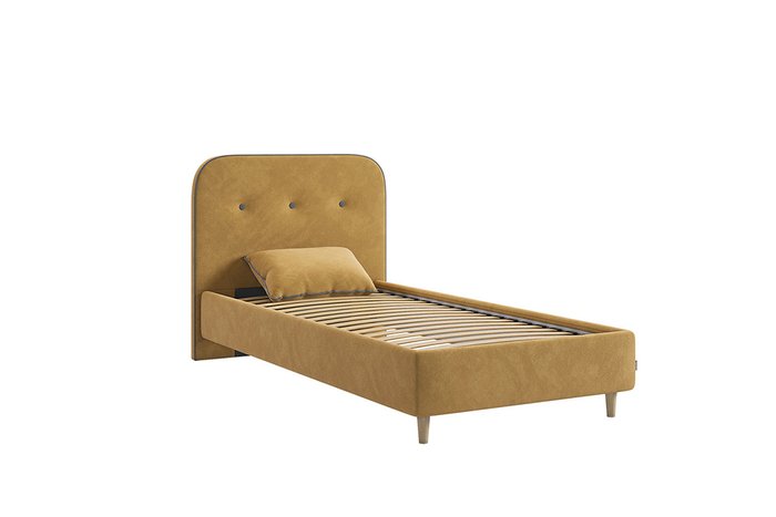 Кровать Лео 90х200 желтого цвета без подъемного механизма - купить Кровати для спальни по цене 17490.0