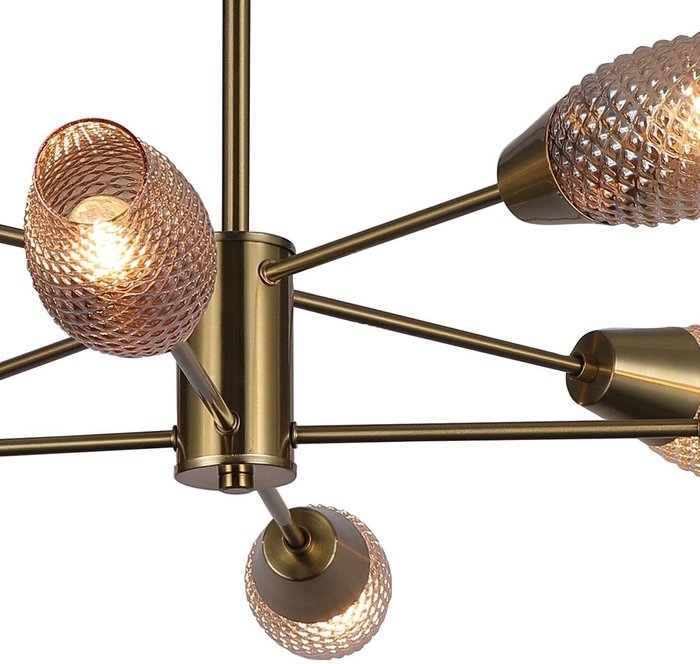 Люстра на штанге Desire 10165/8PL Copper (стекло, цвет янтарный) - лучшие Подвесные люстры в INMYROOM Люстра на штанге Desire 10165/8PL Copper (стекло, цвет янтарный) - лучшие Подвесные люстры в INMYROOM