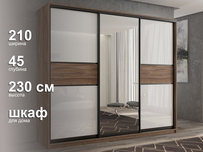 Шкаф-купе Кааппи-10 210 M цвета Орех тьеполо  - лучшие Шкафы-купе в INMYROOM