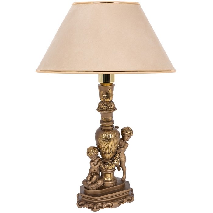 Настольная лампа Путти с бежевым абажуром - купить Настольные лампы по цене 6655.0