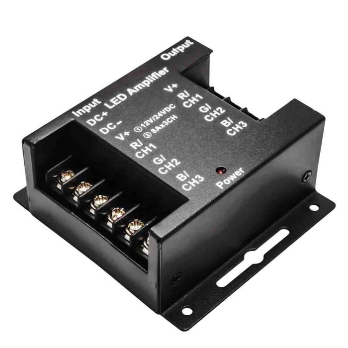 Усилитель RGB Apeyron 12В 288Вт 3 канала*8А 04-04(288) Усилитель RGB Apeyron 12В 288Вт 3 канала*8А 04-04(288)