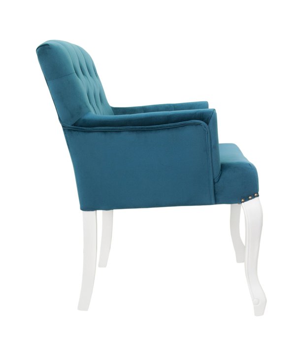 Классическое кресло Deron blue+white с голубой обивкой - купить Интерьерные кресла по цене 37400.0