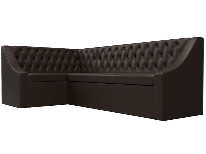 Угловой диван-кровать Мерлин коричневого цвета (экокожа) левый угол - лучшие Угловые диваны в INMYROOM