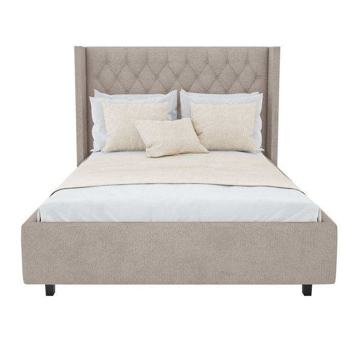Кровать "Wing-2" Велюр Серый 160x200 - лучшие Кровати для спальни в INMYROOM