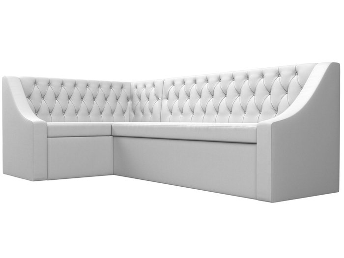 Угловой диван-кровать Мерлин белого цвета (экокожа) левый угол - лучшие Угловые диваны в INMYROOM