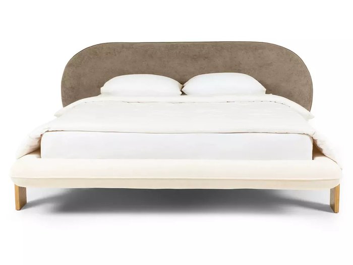Кровать Softbay 160х200 бело-коричневого цвета без подъемного механизма - купить Кровати для спальни по цене 132300.0