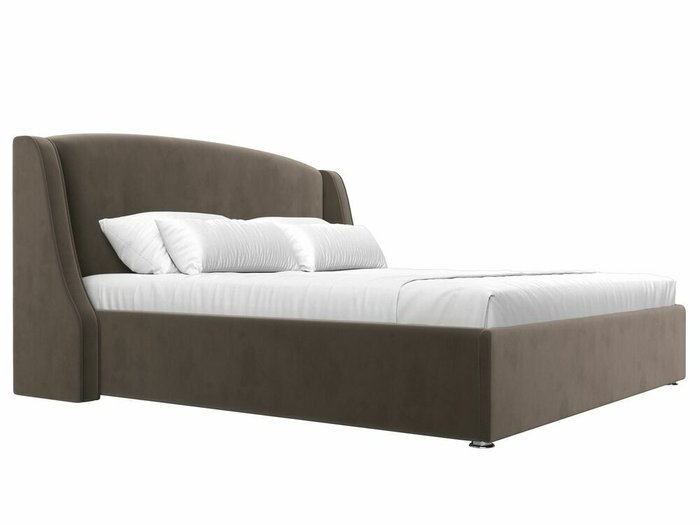 Кровать Лотос 200х200 коричневого цвета с подъемным механизмом - лучшие Кровати для спальни в INMYROOM