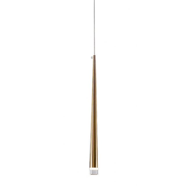 Подвесной светильник Aquitaine в виде тонкой металлической трубки золотого цвета