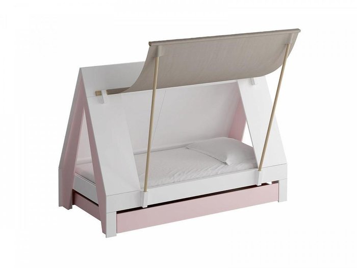 Кровать Campi с розовыми вставками - лучшие Одноярусные кроватки в INMYROOM