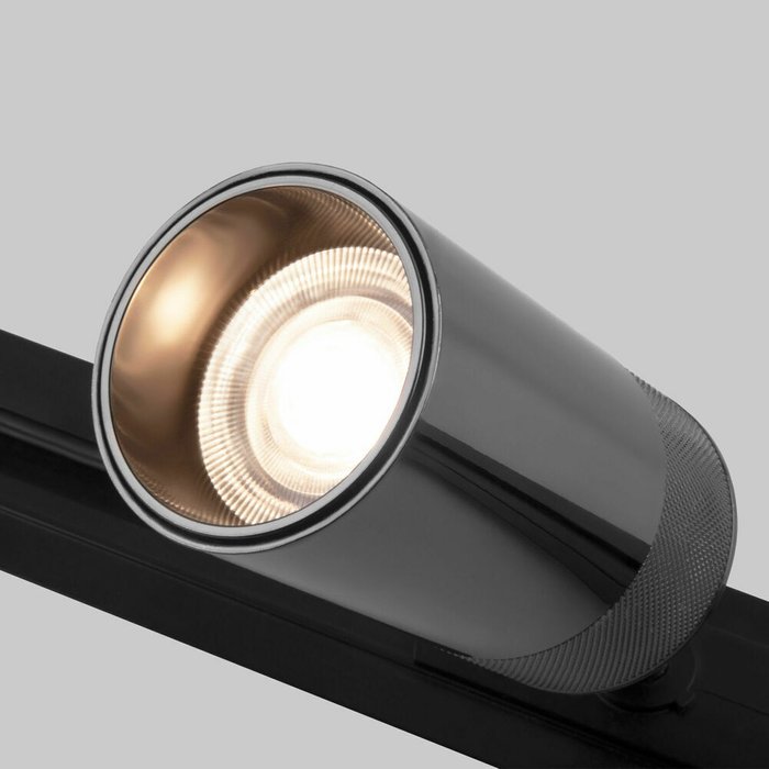 Трековый светодиодный светильник Riffe для однофазного шинопровода чёрно-жемчужного цвета - лучшие Трековые светильники в INMYROOM