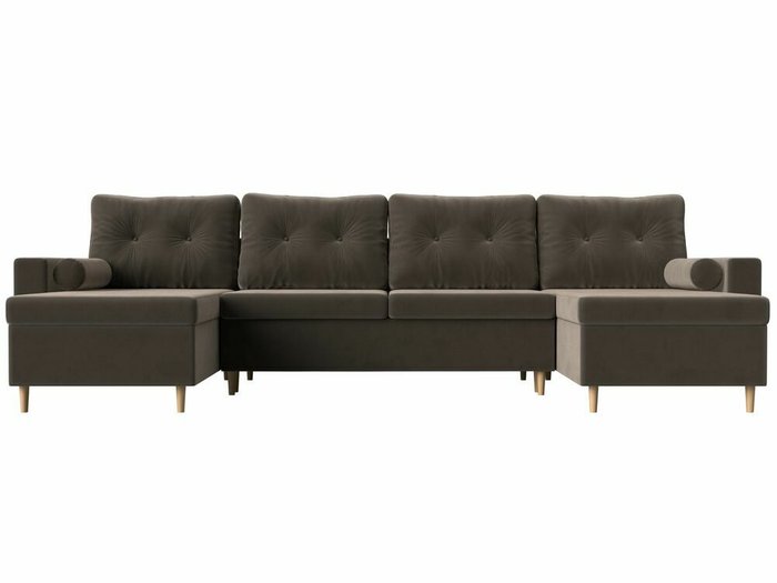 Угловой диван-кровать Белфаст коричневого цвета (тик-так)  - купить Угловые диваны по цене 92999.0