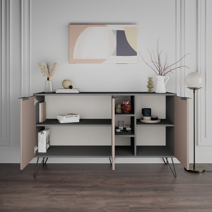 Комод Clara Console серо-бежевого цвета - лучшие Комоды в INMYROOM Комод Clara Console серо-бежевого цвета - лучшие Комоды в INMYROOM