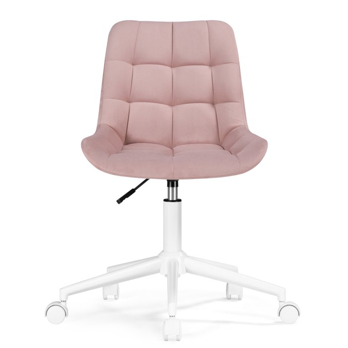 Стул офисный Честер розового цвета на белом основании - лучшие Офисные кресла в INMYROOM