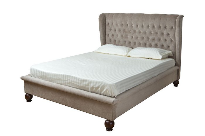 Кровать с изголовьем бежевая 160x200 см - лучшие Кровати для спальни в INMYROOM