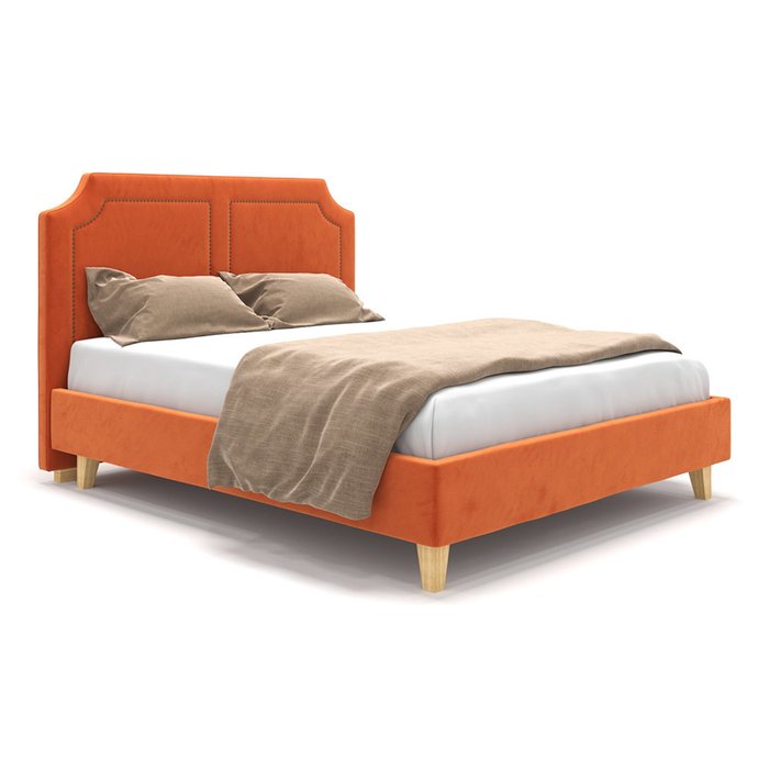 Кровать Kimberly оранжевого цвета на ножках 180х200