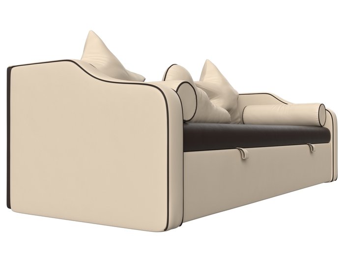 Прямой диван-кровать Рико бежевого цвета (экокожа) - лучшие Прямые диваны в INMYROOM