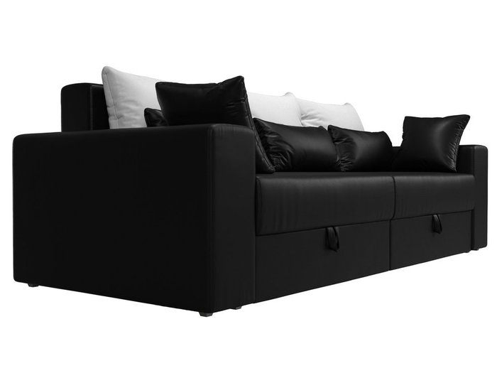Прямой диван-кровать Мэдисон черно-белого цвета (экокожа) - лучшие Прямые диваны в INMYROOM