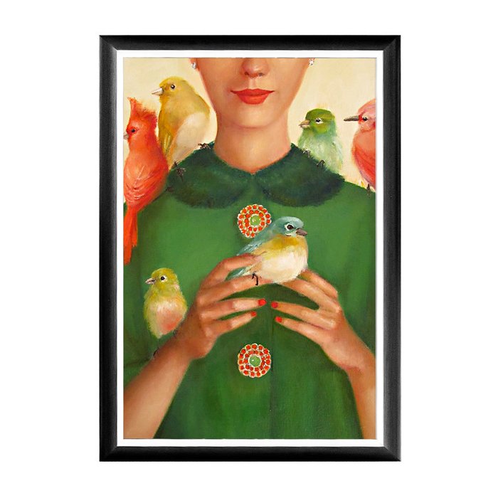 Арт-постер Птицы счастья в раме из полистирола 