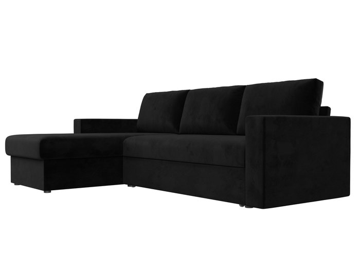 Угловой диван-кровать Траумберг L черного цвета левый угол  - лучшие Угловые диваны в INMYROOM