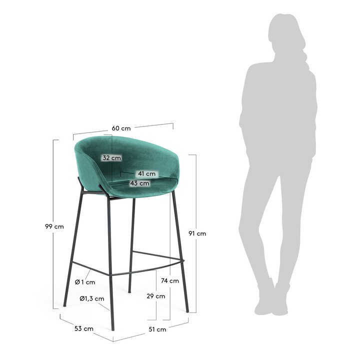 Барный стул Zadine зеленого цвета - купить Барные стулья по цене 39990.0