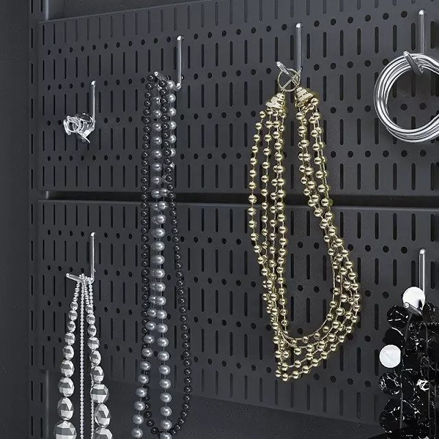 Перфорированная панель 89x16 черного цвета - купить Комплектующие для гардеробных систем по цене 1210 Перфорированная панель 89x16 черного цвета - купить Комплектующие для гардеробных систем по цене 1210