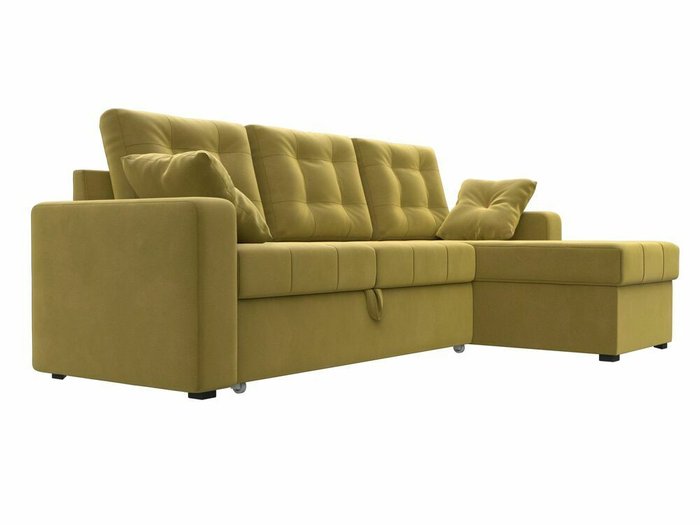 Угловой диван-кровать Камелот желтого цвета правый угол - лучшие Угловые диваны в INMYROOM
