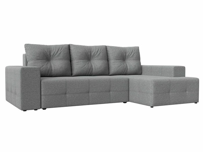 Угловой диван-кровать Перри НПБ серого цвета правый угол