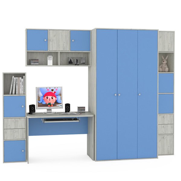 Комплект детской мебели Тетрис  синего цвета