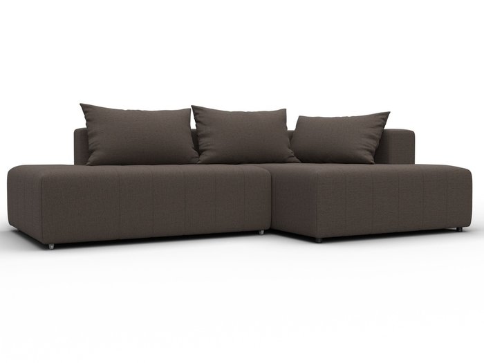 Угловой диван-кровать Лига-103 коричневого цвета правый Угловой диван-кровать Лига-103 коричневого цвета правый