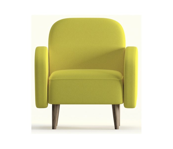Кресло из рогожки Бризби желтого цвета - купить Интерьерные кресла по цене 15490.0