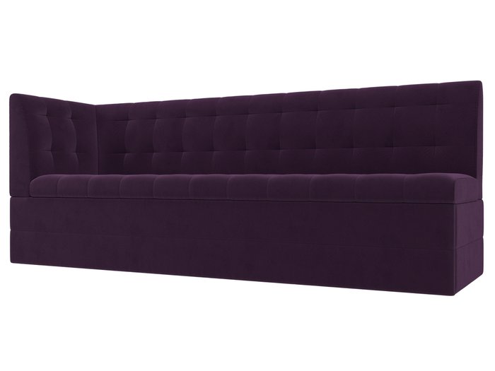 Угловой диван-кровать Бриз фиолетового цвета с углом слева