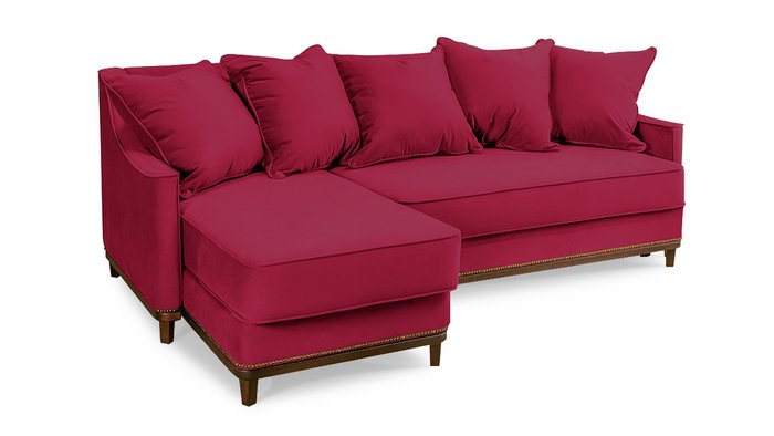 Диван с оттоманкой Новалис 150х200 красного цвета - лучшие Угловые диваны в INMYROOM