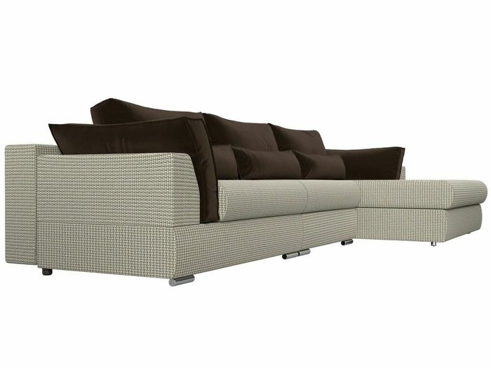 Угловой диван-кровать Пекин Long  бежево-коричневого цвета угол правый - лучшие Угловые диваны в INMYROOM
