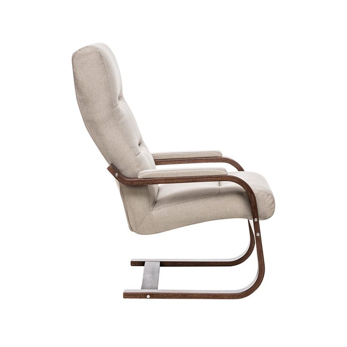 Кресло Оскар бежевого цвета с коричневым основанием - лучшие Интерьерные кресла в INMYROOM