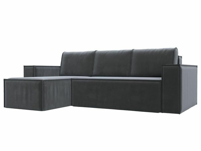 Угловой диван-кровать Куба серого цвета левый угол