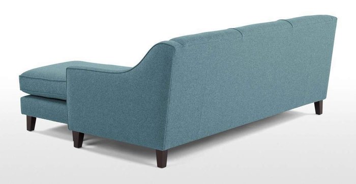 Угловой диван Halston трехместный бирюзового цвета - лучшие Угловые диваны в INMYROOM