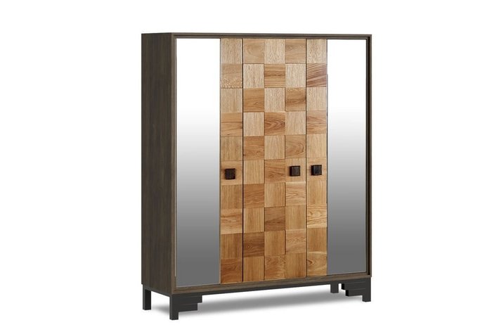 Шкаф для одежды трехдверный Cube Design коричневого цвета