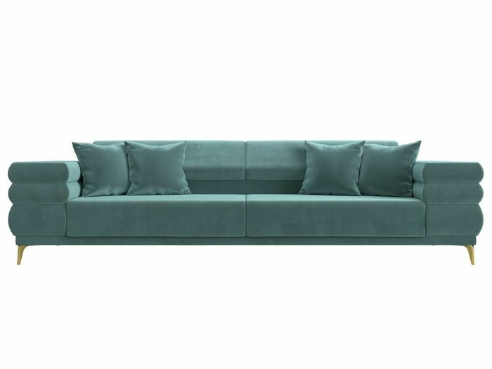 Прямой диван-кровать Лига 021 бирюзового цвета - купить Прямые диваны по цене 55999.0