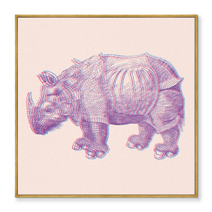 Репродукция картины на холсте Rhino rebirth, 2022г. - купить Картины по цене 29999.0