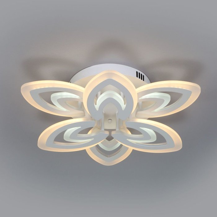 Потолочный светодиодный светильник с пультом управления 90227/6 белый Floritta - лучшие Потолочные люстры в INMYROOM