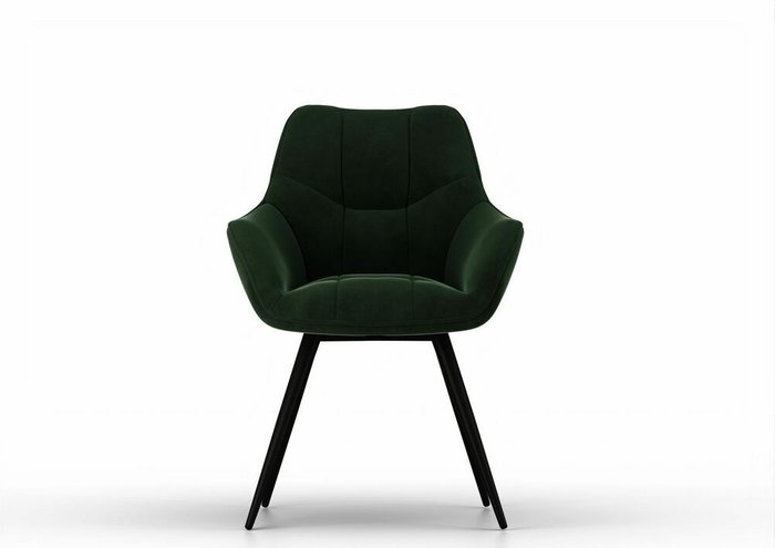 Стул обеденный в обивке из велюра темно-зеленого цвета - купить Обеденные стулья по цене 12825.0