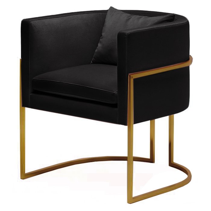 Кресло Julius chair черное с ножками цвета золота Кресло Julius chair черное с ножками цвета золота