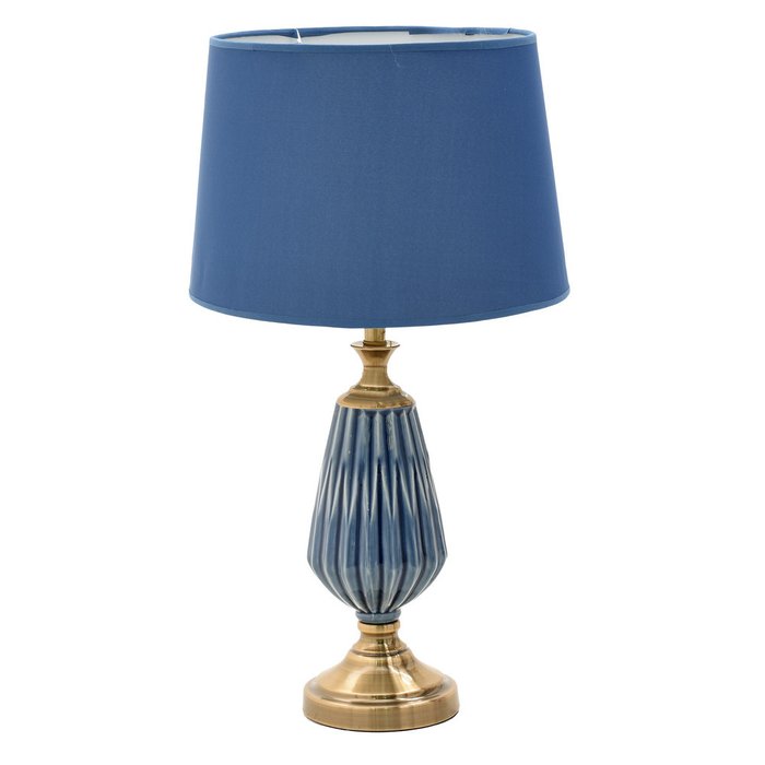 Лампа настольная с синем абажуром 