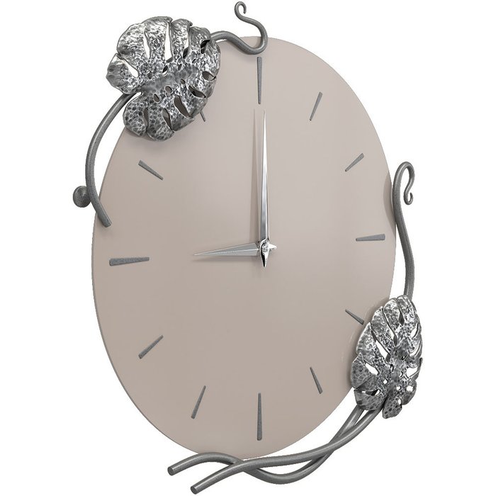 Настенные часы Monstera Deliciosa серого цвета - купить Часы по цене 19994.0