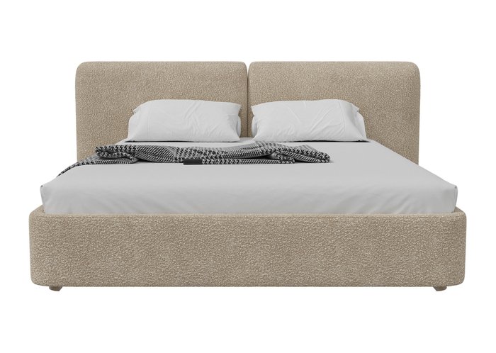 Кровать двуспальная Hub Soft 180х200 бежевого цвета с подъемным механизмом - купить Кровати для спальни по цене 109900.0